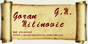 Goran Milinović vizit kartica